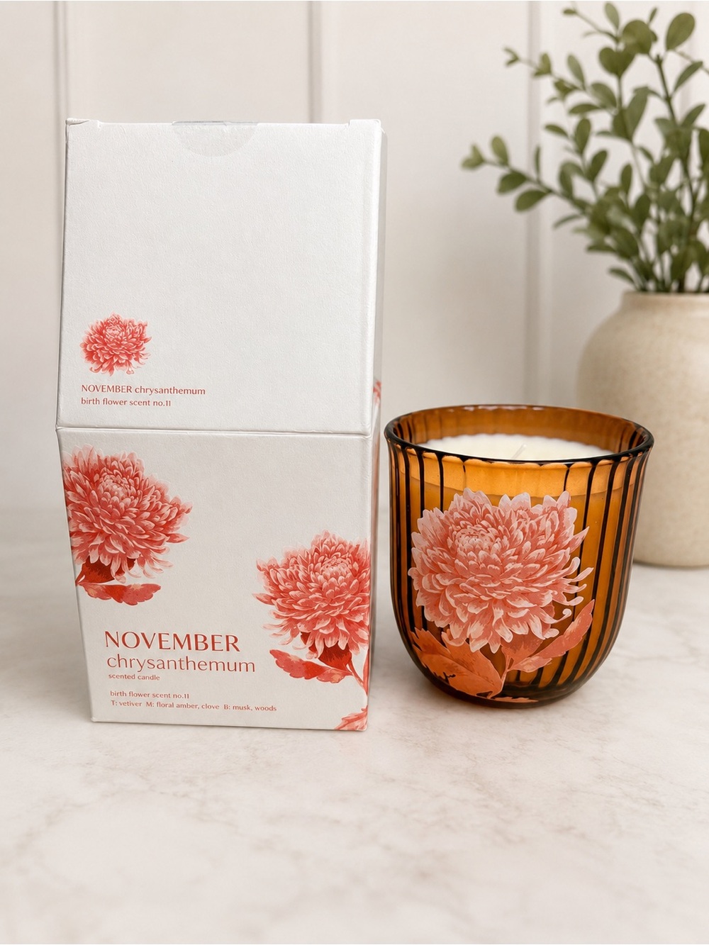 Anthropologie November Chrysanthemum Scented Candle NWT